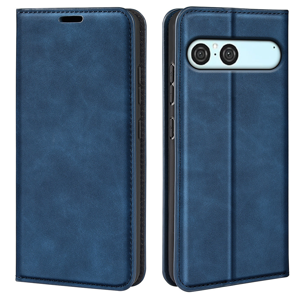 For-Sony-Xperia-10-VII-Case-Skin-Touch-Leather-Wallet-Phone-Cover-Blue
