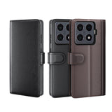 For-Xiaomi-15T-Pro-Case-Genuine-Split-Leather-Phone-Cover-Wallet-Card-Slot-Black