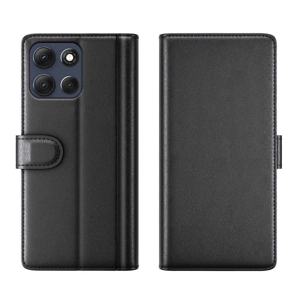 For-Motorola-Moto-G86-5G-Case-Genuine-Split-Leather-Phone-Cover-Wallet-Card-Slot-Black
