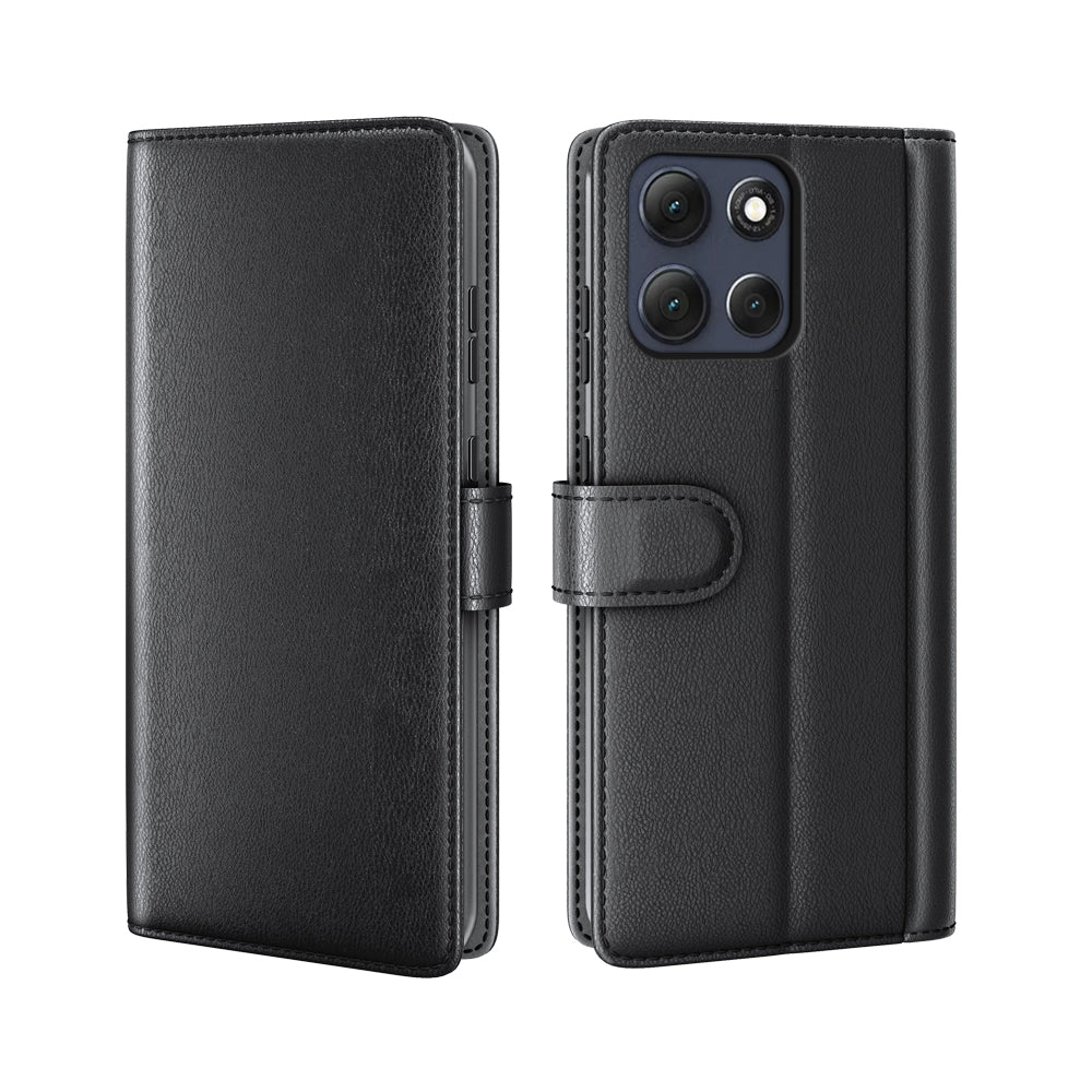 For-Motorola-Moto-G86-5G-Case-Genuine-Split-Leather-Phone-Cover-Wallet-Card-Slot-Black