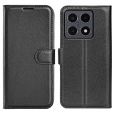 For-Xiaomi-15T-Case-Litchi-Texture-Shockproof-Leather-Wallet-Phone-Cover-Black