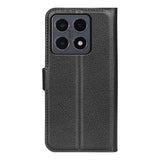 For-Xiaomi-15T-Case-Litchi-Texture-Shockproof-Leather-Wallet-Phone-Cover-Black