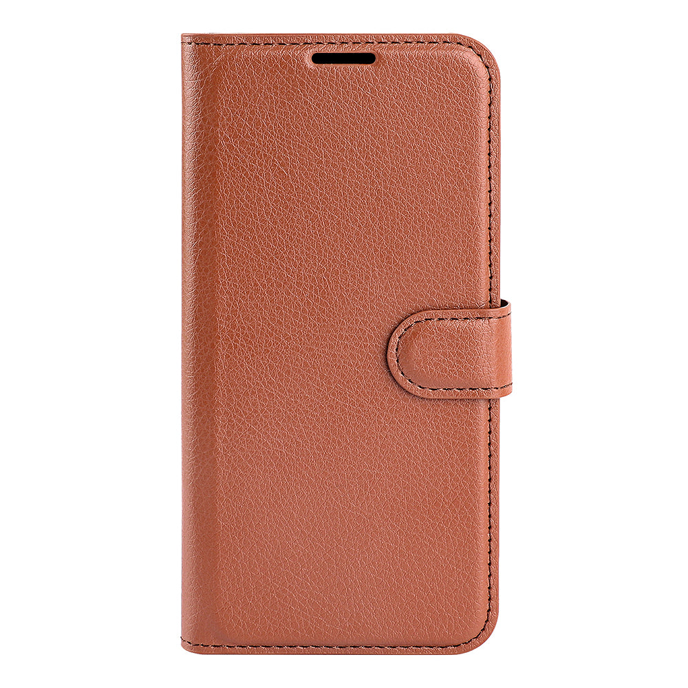 For-Xiaomi-15T-Case-Litchi-Texture-Shockproof-Leather-Wallet-Phone-Cover-Brown