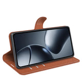 For-Xiaomi-15T-Case-Litchi-Texture-Shockproof-Leather-Wallet-Phone-Cover-Brown