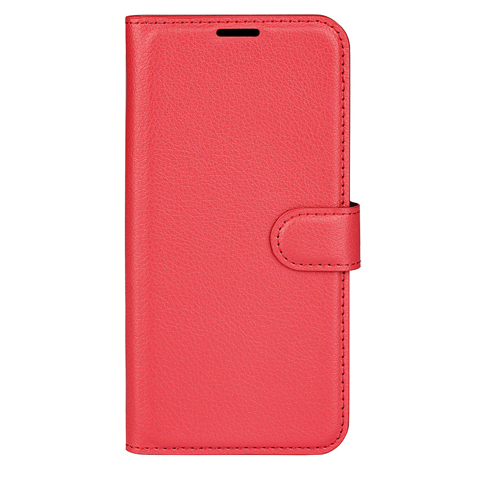 For-Xiaomi-15T-Pro-Case-Litchi-Texture-Shockproof-Leather-Wallet-Phone-Cover-Red