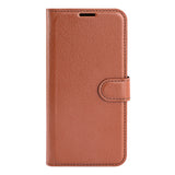 For-Xiaomi-15T-Pro-Case-Litchi-Texture-Shockproof-Leather-Wallet-Phone-Cover-Brown