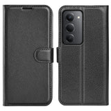 For-Xiaomi-Redmi-15-5G-(EU)-(171mm)-/-Xiaomi-Redmi-15-4G-(EU)-(171mm)-Case-Litchi-Texture-Shockproof-Leather-Wallet-Phone-Cover-Black