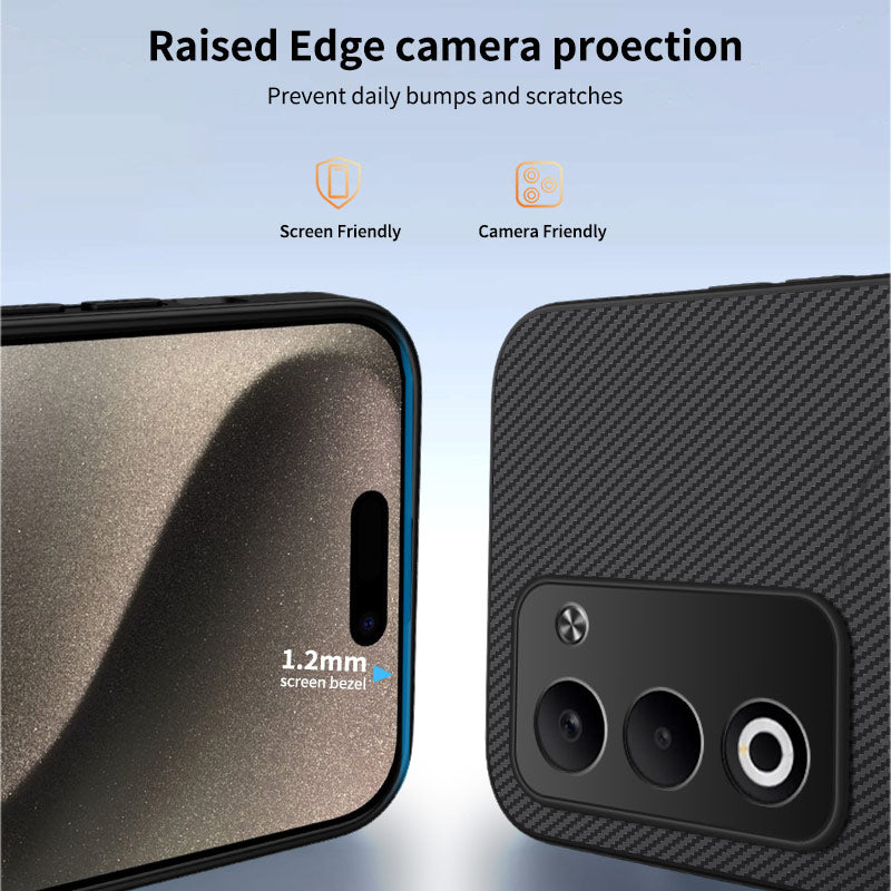 For-Xiaomi-Redmi-15-5G-(EU)-(171mm)-/-Xiaomi-Redmi-15-4G-(EU)-(171mm)-Case-Compatible-with-MagSafe-WANLONFENG-TQ-Series-Carbon-Fiber-Texture-PC-TPU-Phone-Cover-Black