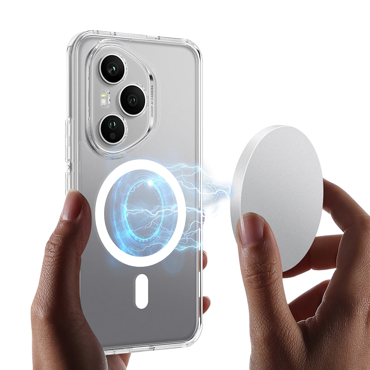 For-Honor-400-Pro-5G-(Global)-Clear-Phone-Case-Compatible-with-MagSafe-TPU+Acrylic-Back-Cover-Clear