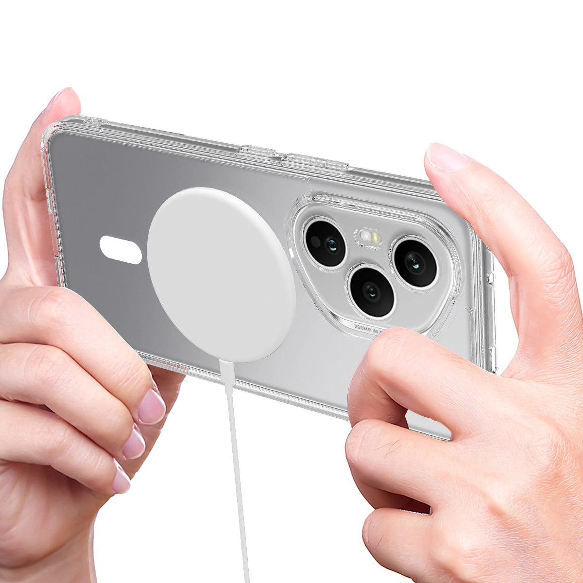 For-Honor-400-Pro-5G-(Global)-Clear-Phone-Case-Compatible-with-MagSafe-TPU+Acrylic-Back-Cover-Clear