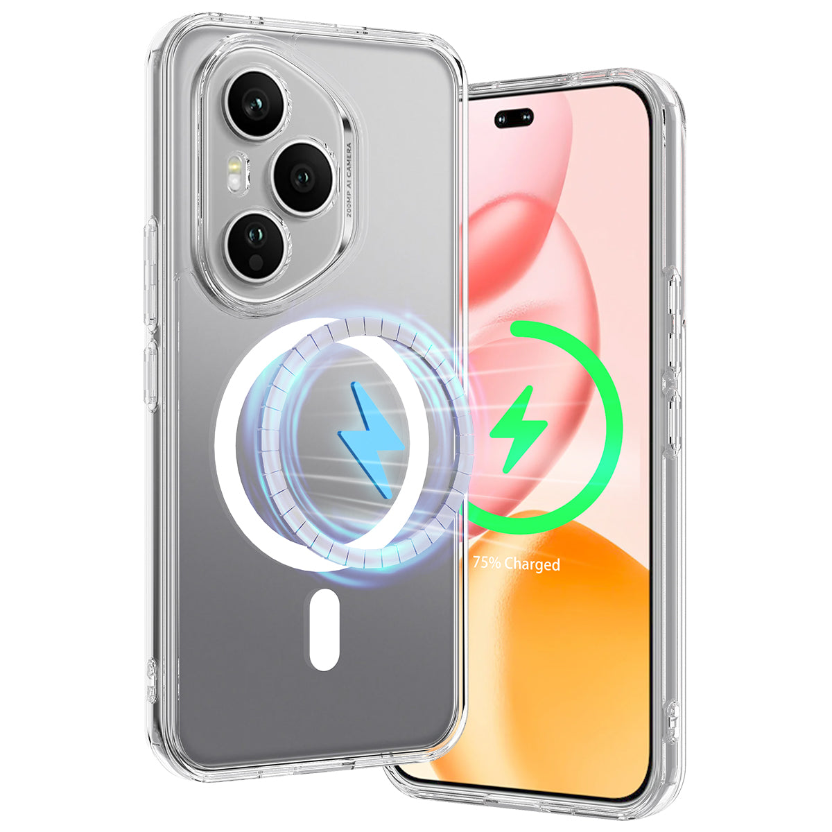 For-Honor-400-Pro-5G-(Global)-Clear-Phone-Case-Compatible-with-MagSafe-TPU+Acrylic-Back-Cover-Clear