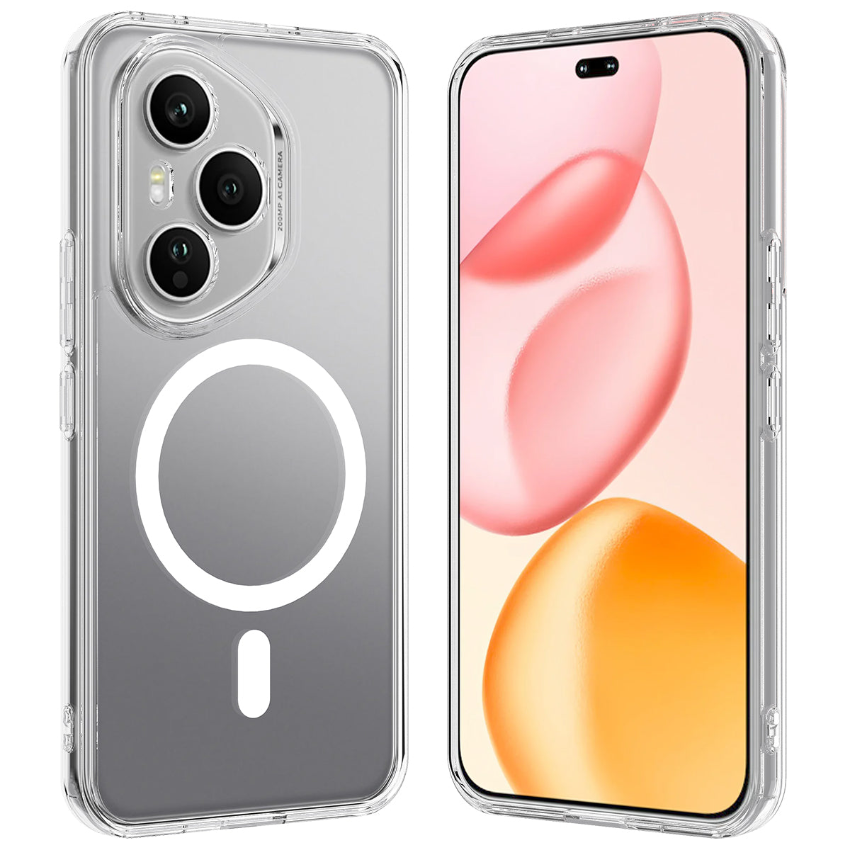 For-Honor-400-Pro-5G-(Global)-Clear-Phone-Case-Compatible-with-MagSafe-TPU+Acrylic-Back-Cover-Clear