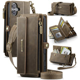 For-iPhone-17-Case-CASEME-C39-RFID-Blocking-Zipper-Wallet-Stand-Leather-Cover-with-Strap-Brown