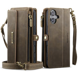 For-iPhone-17-Case-CASEME-C39-RFID-Blocking-Zipper-Wallet-Stand-Leather-Cover-with-Strap-Brown