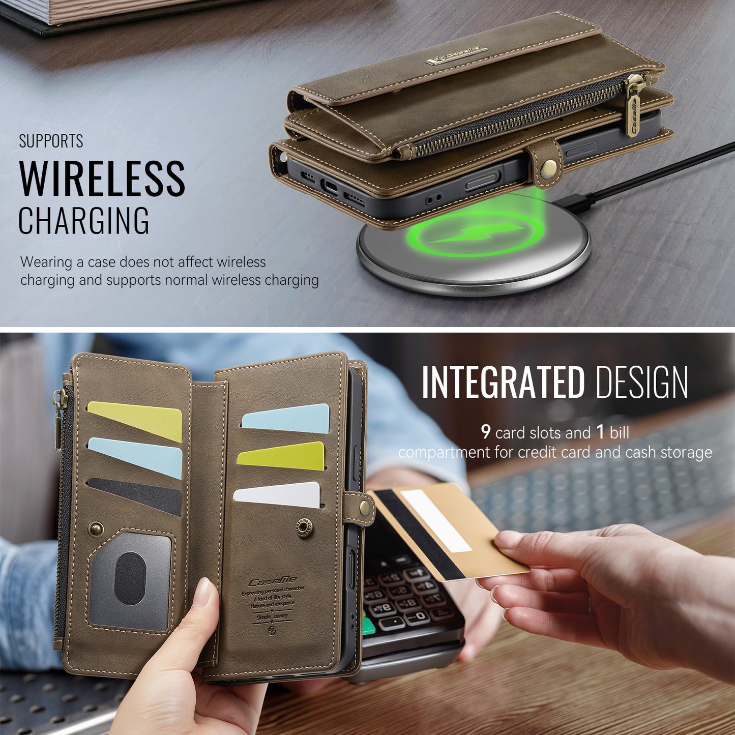 For-iPhone-17-Case-CASEME-C39-RFID-Blocking-Zipper-Wallet-Stand-Leather-Cover-with-Strap-Brown