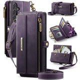 For-Samsung-Galaxy-S25-FE-Case-CASEME-C39-RFID-Blocking-Zipper-Wallet-Stand-Leather-Cover-with-Strap-Purple