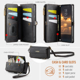 For-Samsung-Galaxy-S25-FE-Case-CASEME-C39-RFID-Blocking-Zipper-Wallet-Stand-Leather-Cover-with-Strap-Black