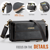 For-Samsung-Galaxy-S25-FE-Case-CASEME-C39-RFID-Blocking-Zipper-Wallet-Stand-Leather-Cover-with-Strap-Black