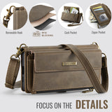 For-Samsung-Galaxy-S25-FE-Case-CASEME-C39-RFID-Blocking-Zipper-Wallet-Stand-Leather-Cover-with-Strap-Brown