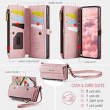 For-Samsung-Galaxy-S25-FE-Case-CASEME-C39-RFID-Blocking-Zipper-Wallet-Stand-Leather-Cover-with-Strap-Pink