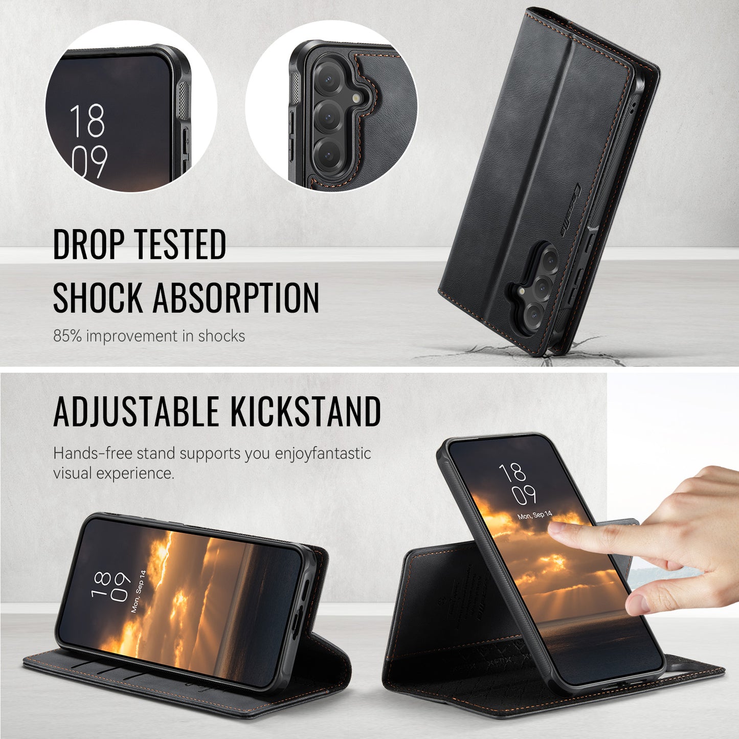 For-Samsung-Galaxy-S25-FE-Case-CASEME-C49-Compatible-with-MagSafe-RFID-Blocking-Detachable-Wallet-Leather-Phone-Cover-Black