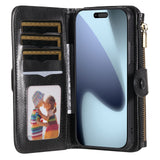 For-iPhone-17-Pro-Max-Phone-Case-PU-Leather-Zipper-Wallet-Detachable-Cover-Black