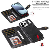 For-iPhone-17-Pro-Max-Phone-Case-PU-Leather-Zipper-Wallet-Detachable-Cover-Black