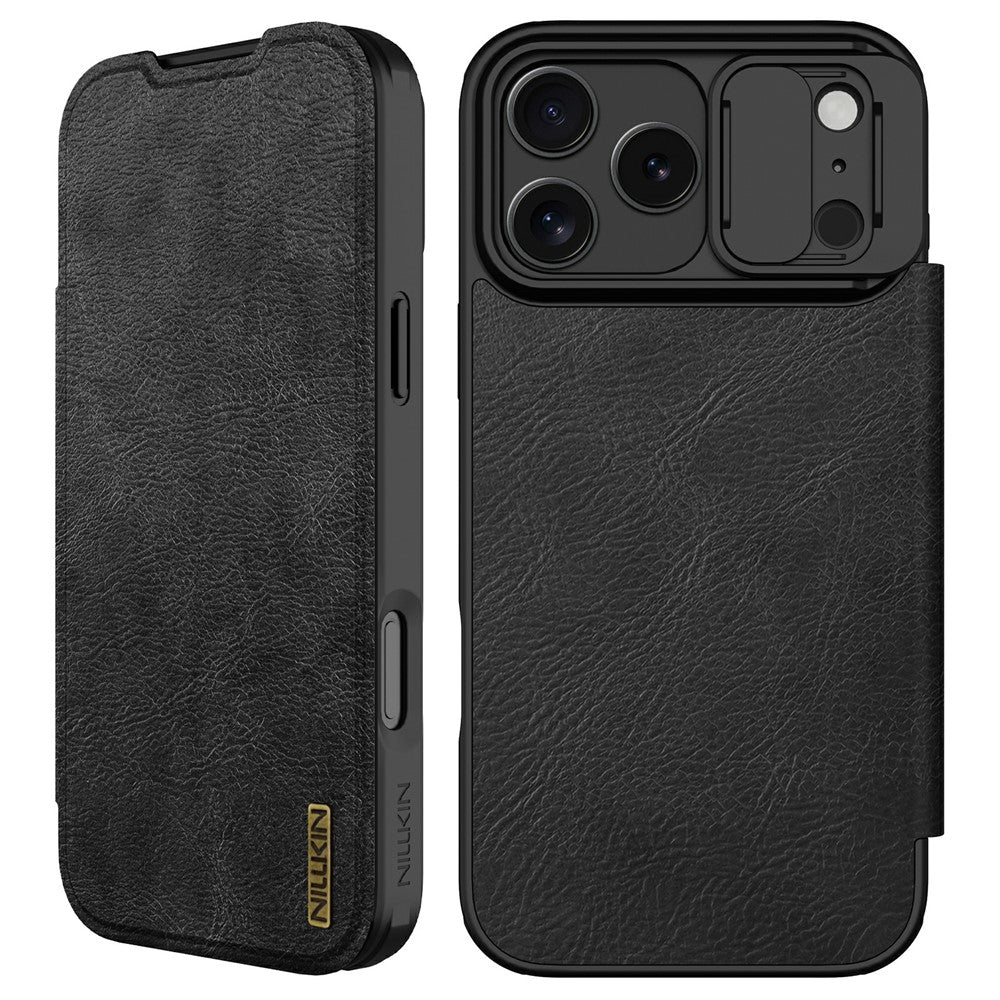 NILLKIN-Qin-Pro-Series-for-iPhone-17-Pro-Max-Case-with-Card-Slots-Leather-Phone-Cover-Black