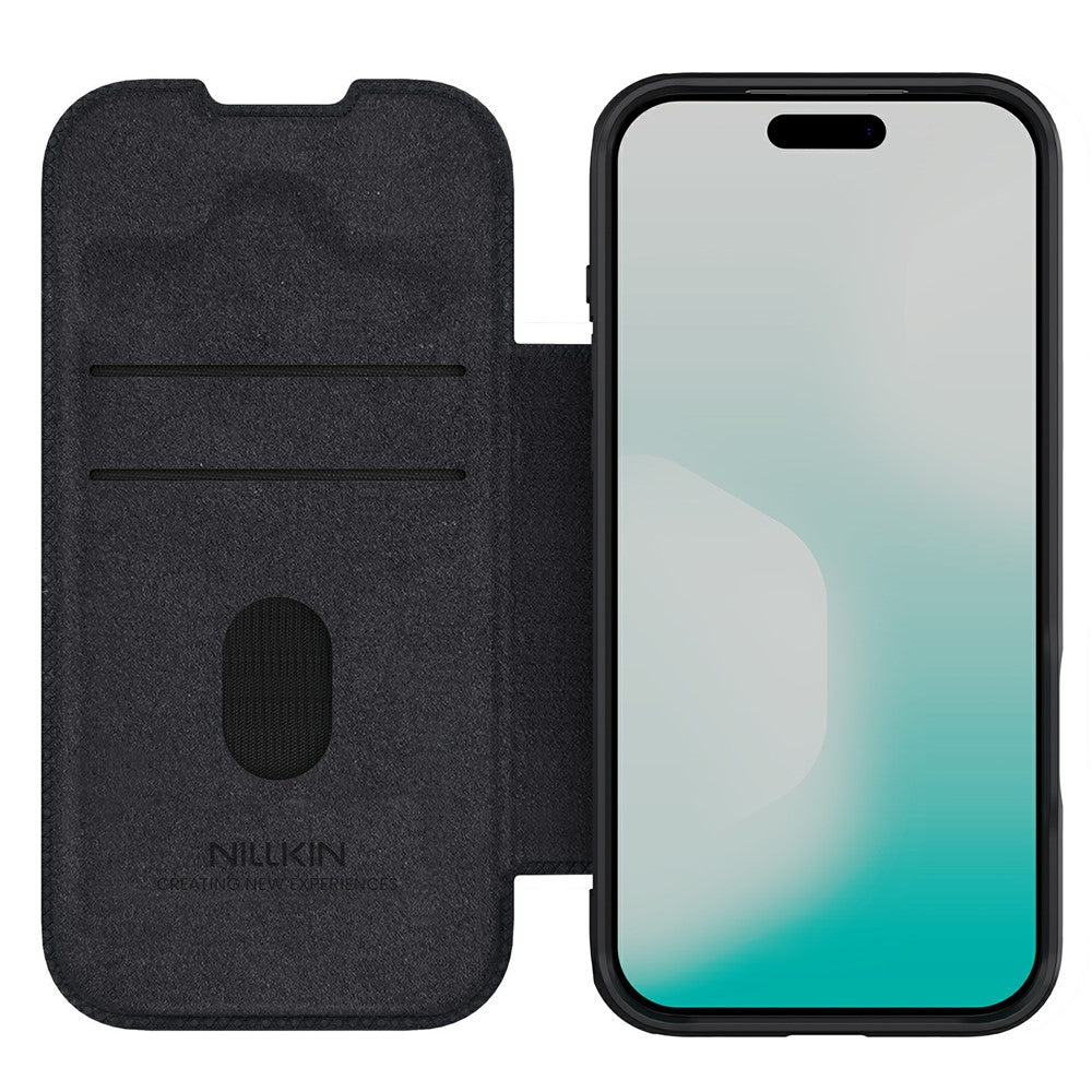 NILLKIN-Qin-Pro-Series-for-iPhone-17-Pro-Max-Case-with-Card-Slots-Leather-Phone-Cover-Black