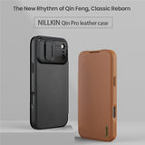 NILLKIN-Qin-Pro-Series-for-iPhone-17-Pro-Max-Case-with-Card-Slots-Leather-Phone-Cover-Black