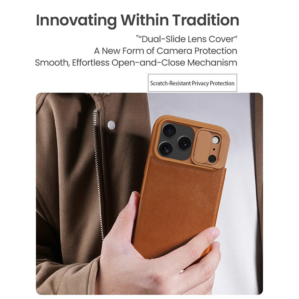 NILLKIN-Qin-Pro-Series-for-iPhone-17-Pro-Max-Case-with-Card-Slots-Leather-Phone-Cover-Black