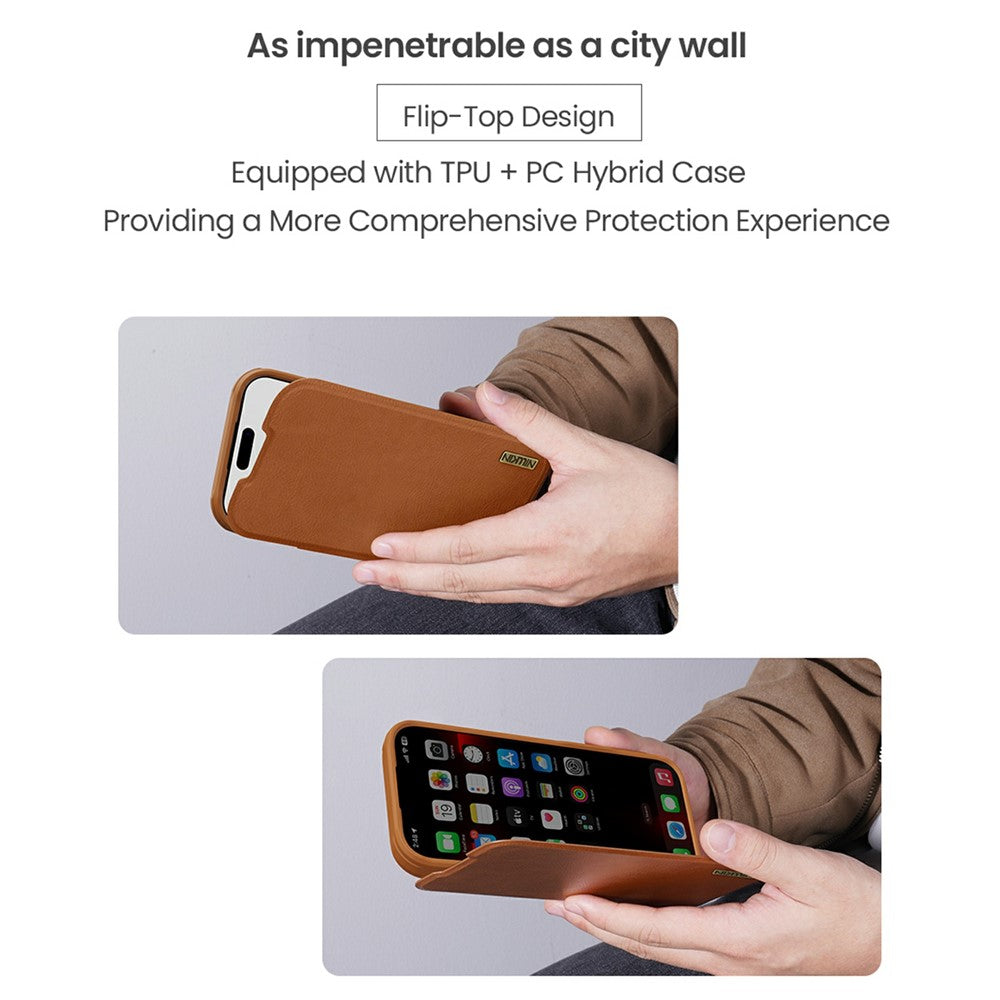 NILLKIN-Qin-Pro-Series-for-iPhone-17-Pro-Max-Case-with-Card-Slots-Leather-Phone-Cover-Black