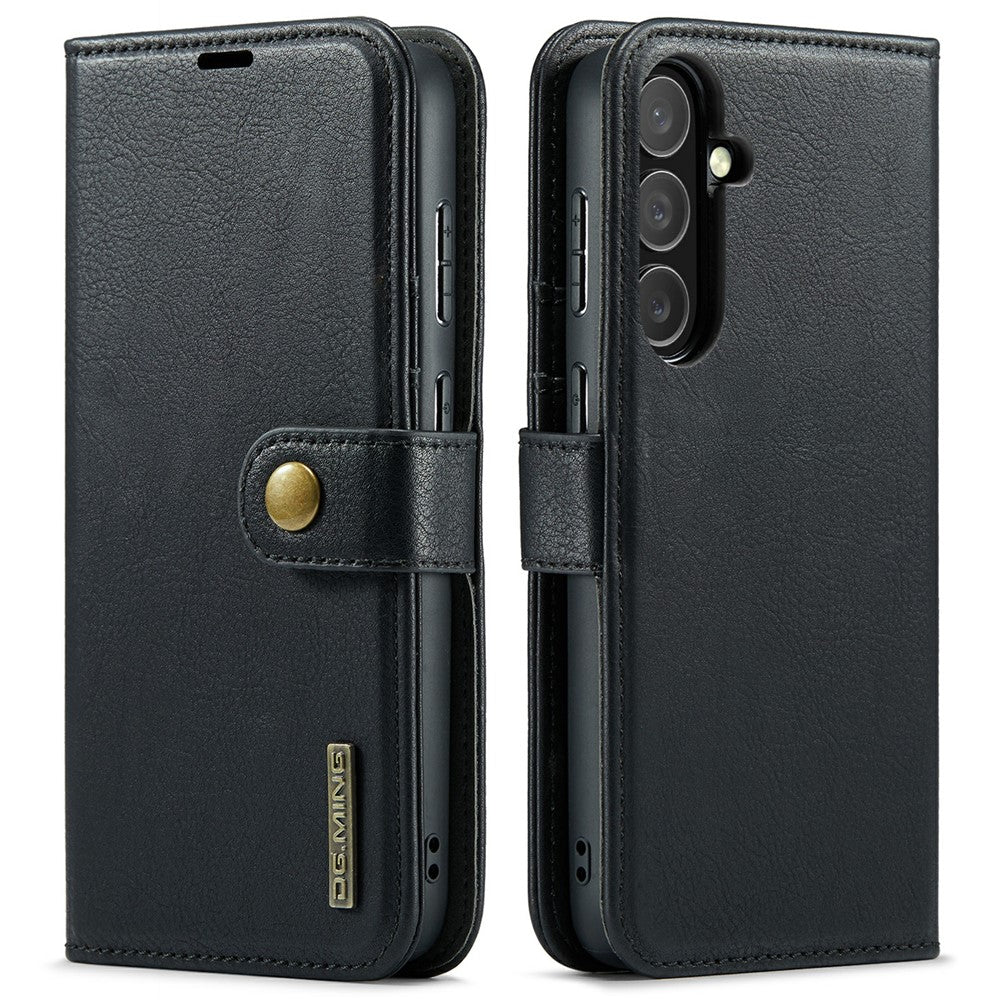 DG.MING-for-Samsung-Galaxy-S25-FE-Case-Detachable-Split-Leather-Phone-Cover-Black