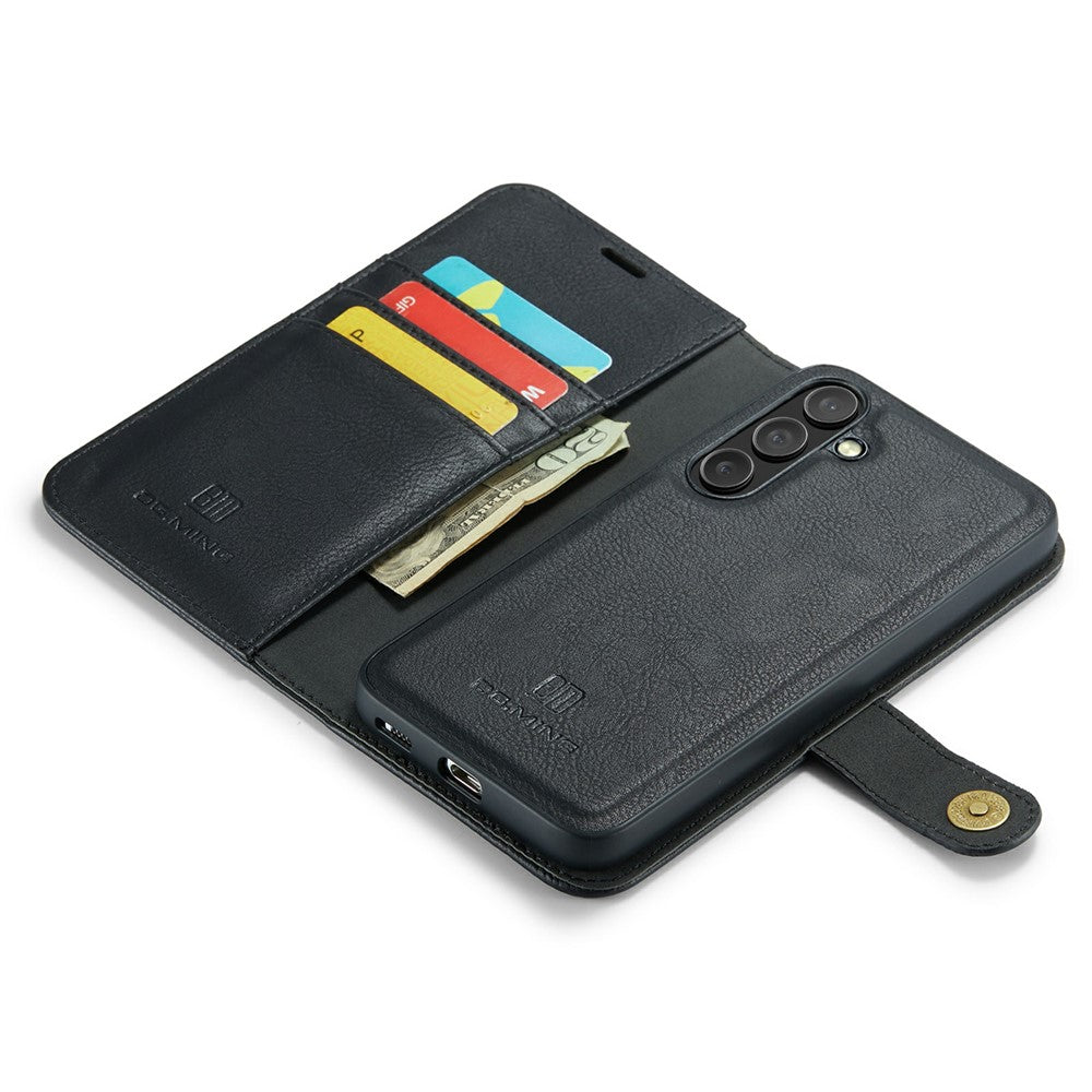 DG.MING-for-Samsung-Galaxy-S25-FE-Case-Detachable-Split-Leather-Phone-Cover-Black