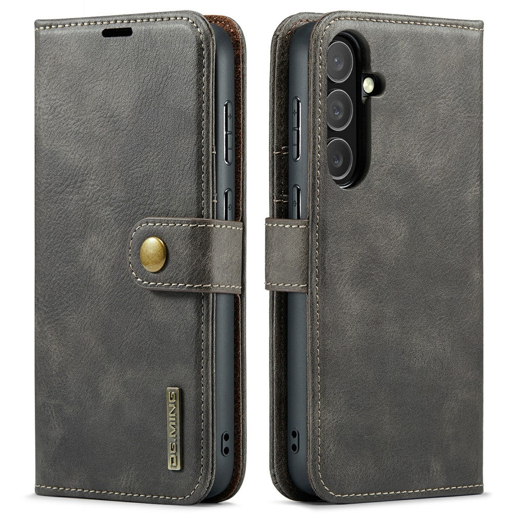 DG.MING-for-Samsung-Galaxy-S25-FE-Case-Detachable-Split-Leather-Phone-Cover-Grey