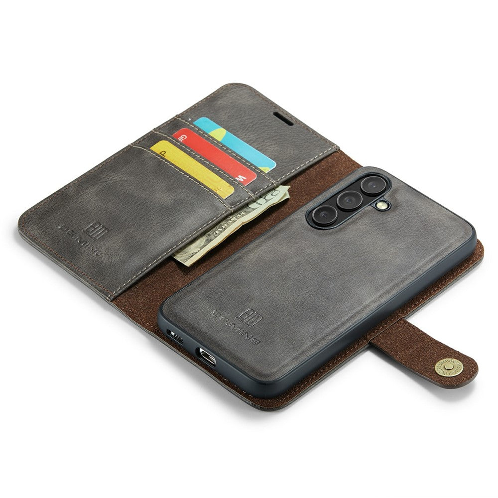 DG.MING-for-Samsung-Galaxy-S25-FE-Case-Detachable-Split-Leather-Phone-Cover-Grey