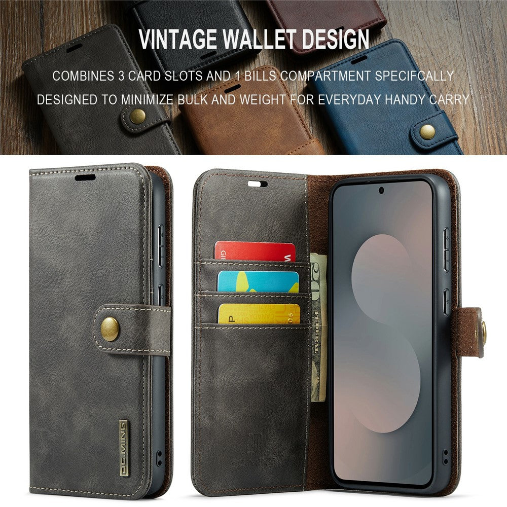 DG.MING-for-Samsung-Galaxy-S25-FE-Case-Detachable-Split-Leather-Phone-Cover-Grey