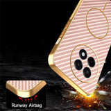 For-OnePlus-Ace-5-5G-/-5-Pro-5G-/-13R-5G-Phone-Case-Carbon-Fiber-Textured-Electroplated-TPU-Back-Cover-Pink