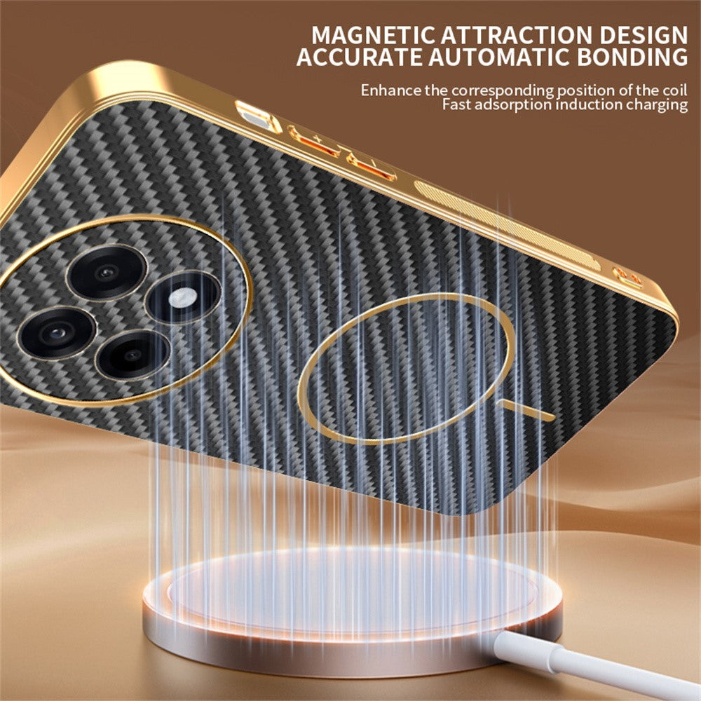 For-OnePlus-Ace-5-5G-/-5-Pro-5G-/-13R-5G-Phone-Case-Carbon-Fiber-Textured-Electroplated-TPU-Back-Cover-Black