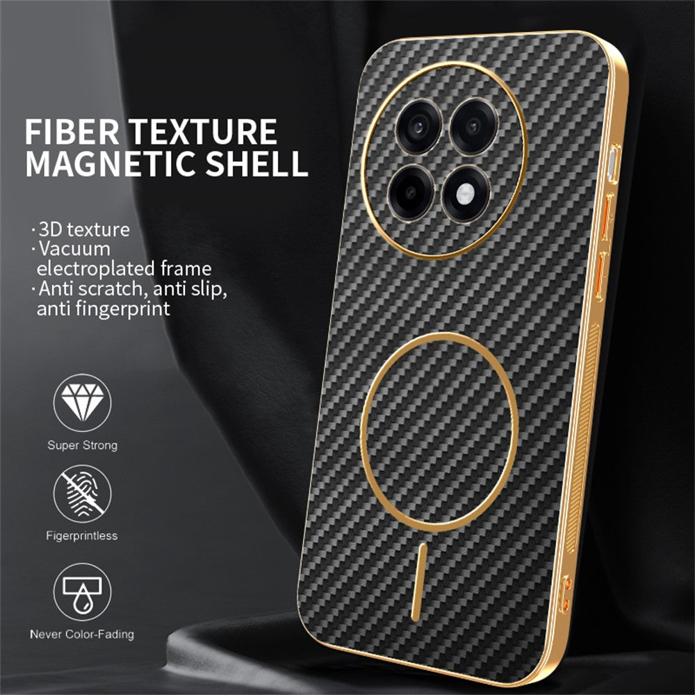 For-OnePlus-Ace-5-5G-/-5-Pro-5G-/-13R-5G-Phone-Case-Carbon-Fiber-Textured-Electroplated-TPU-Back-Cover-Black