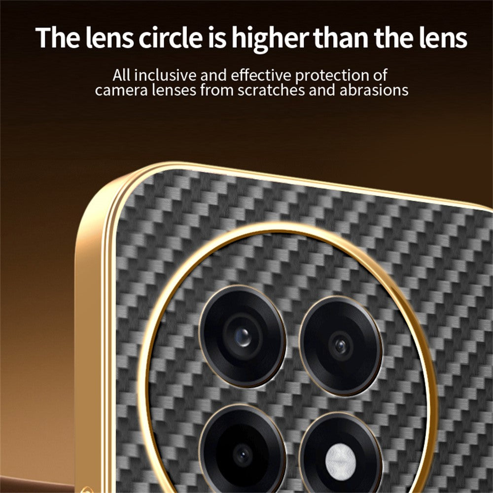 For-OnePlus-Ace-5-5G-/-5-Pro-5G-/-13R-5G-Phone-Case-Carbon-Fiber-Textured-Electroplated-TPU-Back-Cover-Black