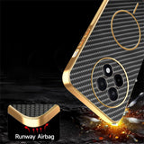 For-OnePlus-Ace-5-5G-/-5-Pro-5G-/-13R-5G-Phone-Case-Carbon-Fiber-Textured-Electroplated-TPU-Back-Cover-Black