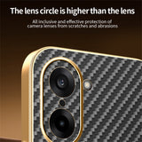 For-OnePlus-Ace-5-Racing-5G-/-Nord-CE5-5G-Phone-Case-Carbon-Fiber-Textured-Electroplated-TPU-Back-Cover-Black