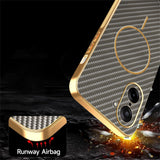 For-OnePlus-Ace-5-Racing-5G-/-Nord-CE5-5G-Phone-Case-Carbon-Fiber-Textured-Electroplated-TPU-Back-Cover-Coffee