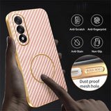 For-OnePlus-Ace-5-Ultra-5G-/-Nord-5-5G-Phone-Case-Carbon-Fiber-Textured-Electroplated-TPU-Back-Cover-Pink