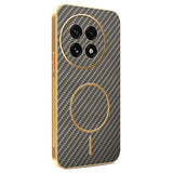 For-OnePlus-13-Phone-Case-Carbon-Fiber-Textured-Electroplated-TPU-Back-Cover-Coffee