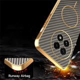 For-OnePlus-13-Phone-Case-Carbon-Fiber-Textured-Electroplated-TPU-Back-Cover-Coffee