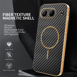 For-OnePlus-Nord-4-Phone-Case-Carbon-Fiber-Textured-Electroplated-TPU-Back-Cover-Black