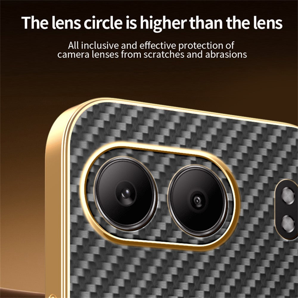 For-OnePlus-Nord-4-Phone-Case-Carbon-Fiber-Textured-Electroplated-TPU-Back-Cover-Black