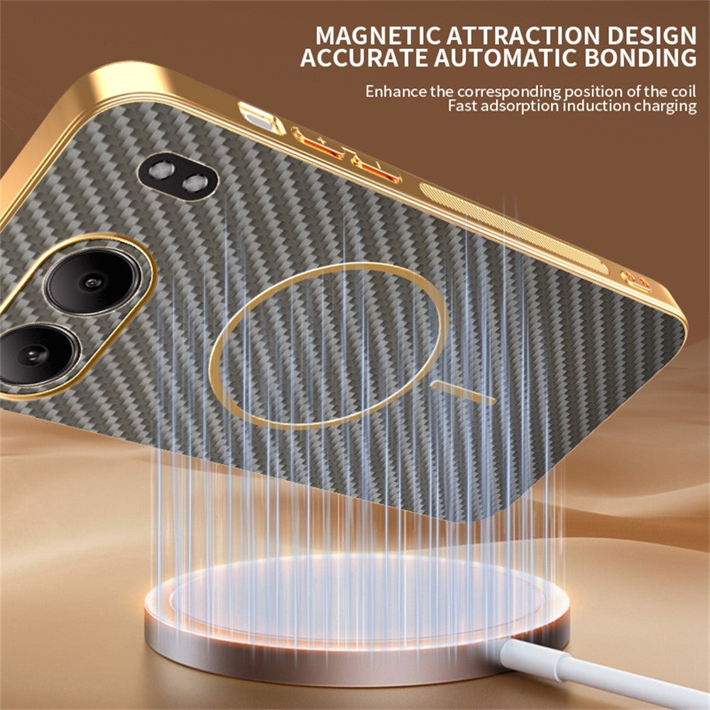 For-OnePlus-Nord-4-Phone-Case-Carbon-Fiber-Textured-Electroplated-TPU-Back-Cover-Coffee